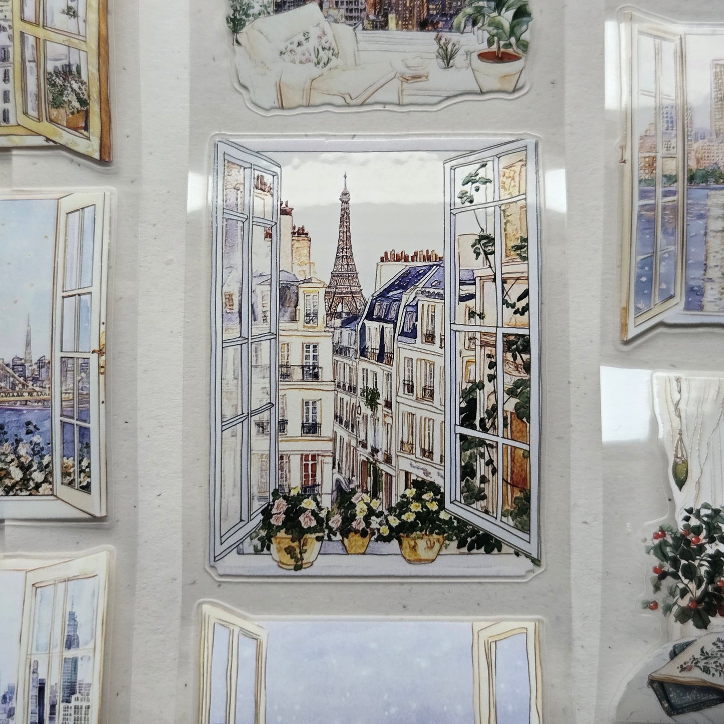 London Gifties Relaxing By The Holiday Windows 6cm Wide Kiss Cut Ink PET Tape