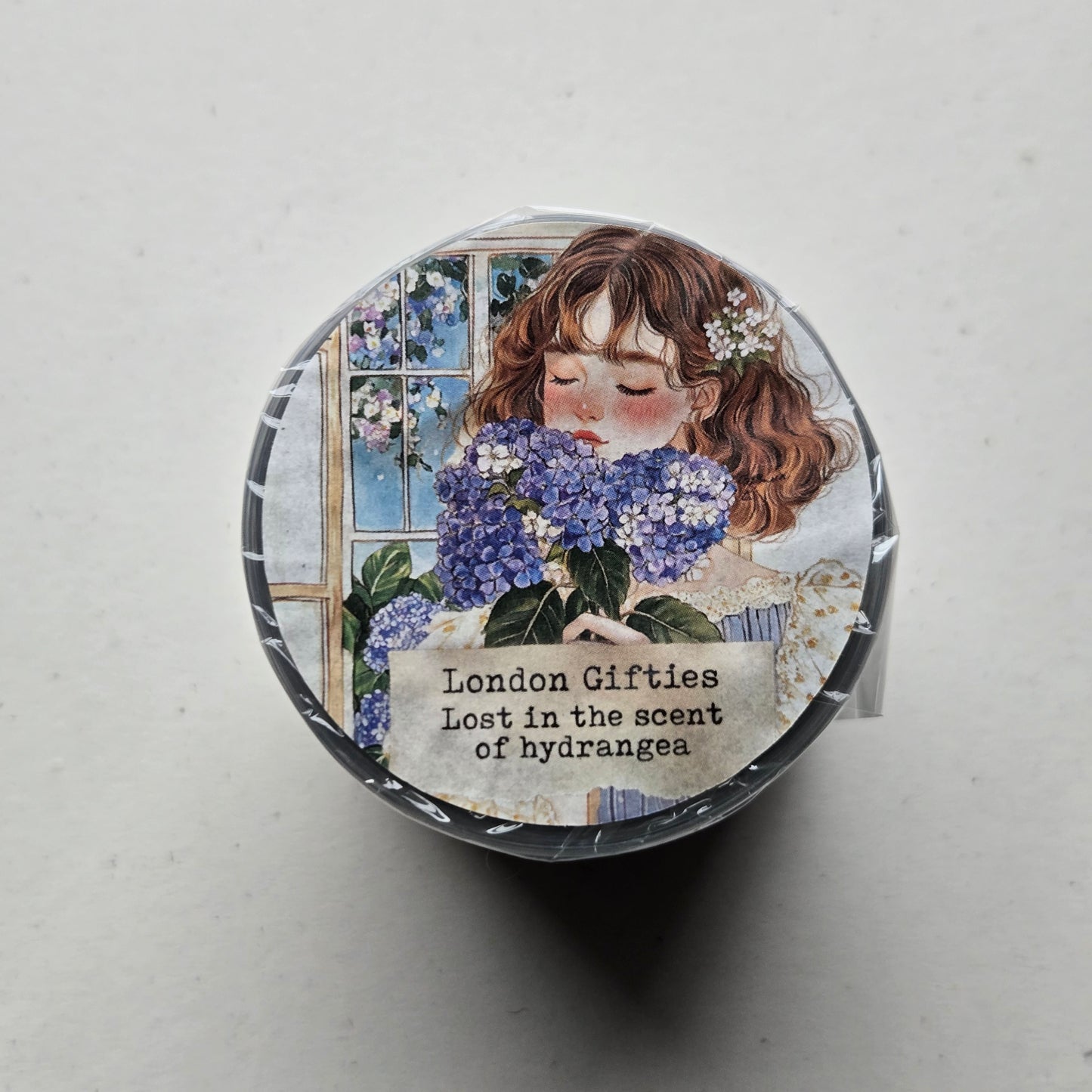 London Gifties Lost In The Scent Of Hydrangea 6cm Wide Kiss Cut Ink PET Tape