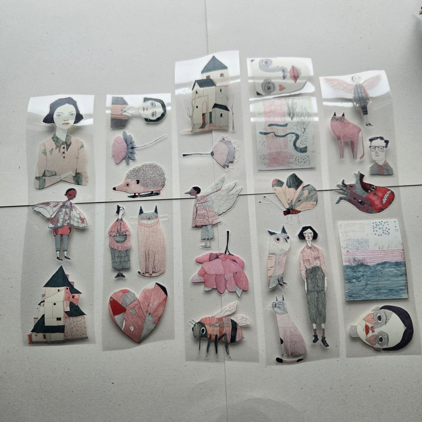 London Gifties Sketches Of The Whimsy Town 6cm Wide Kiss Cut Ink PET Tape