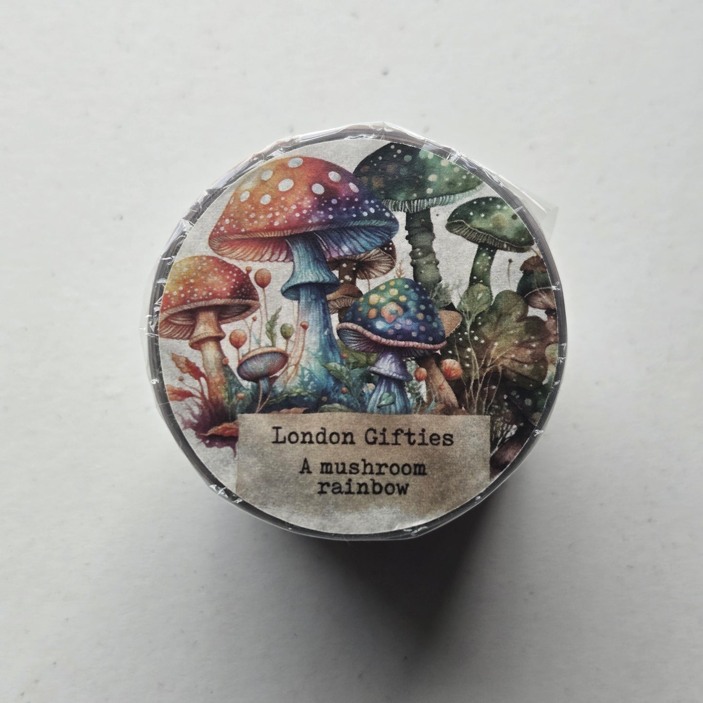London Gifties A Mushroom Rainbow 6cm Wide Kiss Cut Ink PET Tape