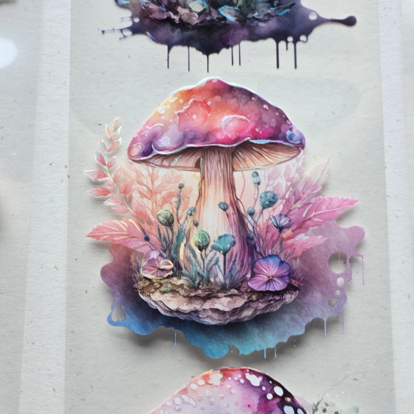 London Gifties A Mushroom Rainbow 6cm Wide Kiss Cut Ink PET Tape