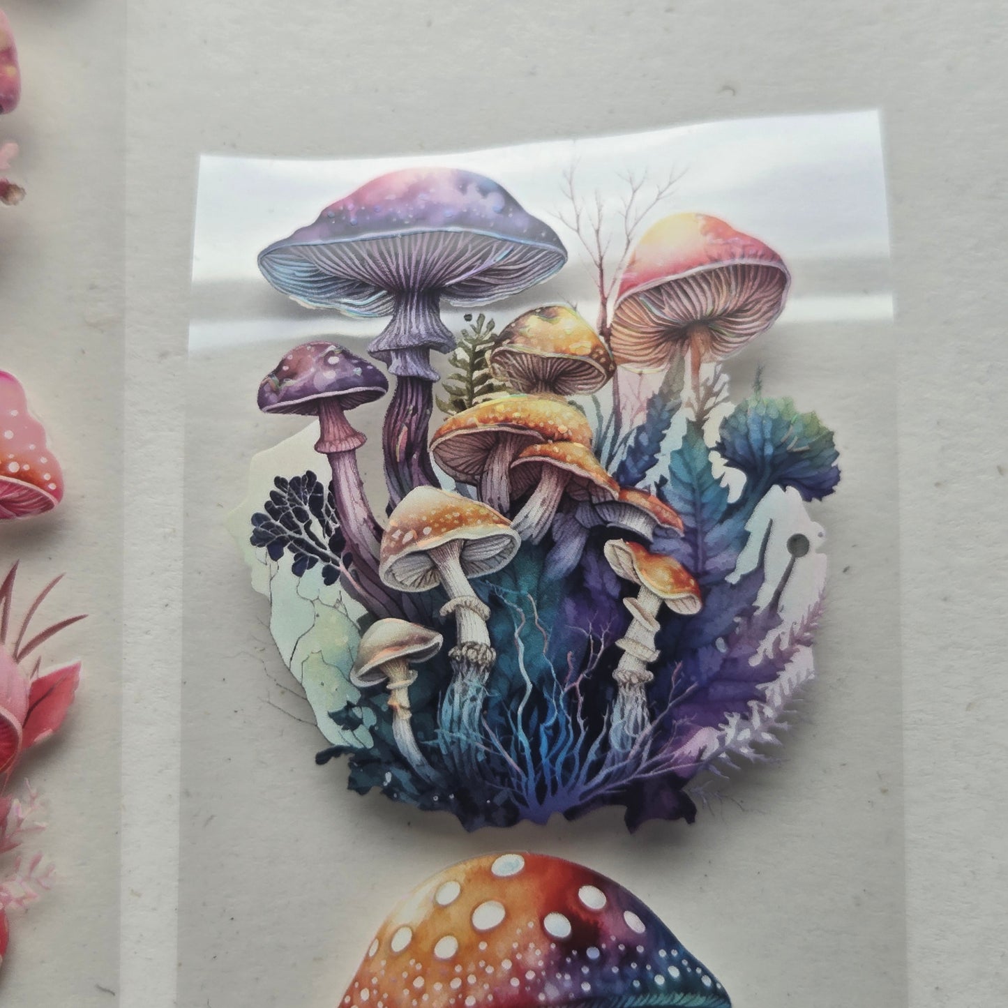 London Gifties A Mushroom Rainbow 6cm Wide Kiss Cut Ink PET Tape