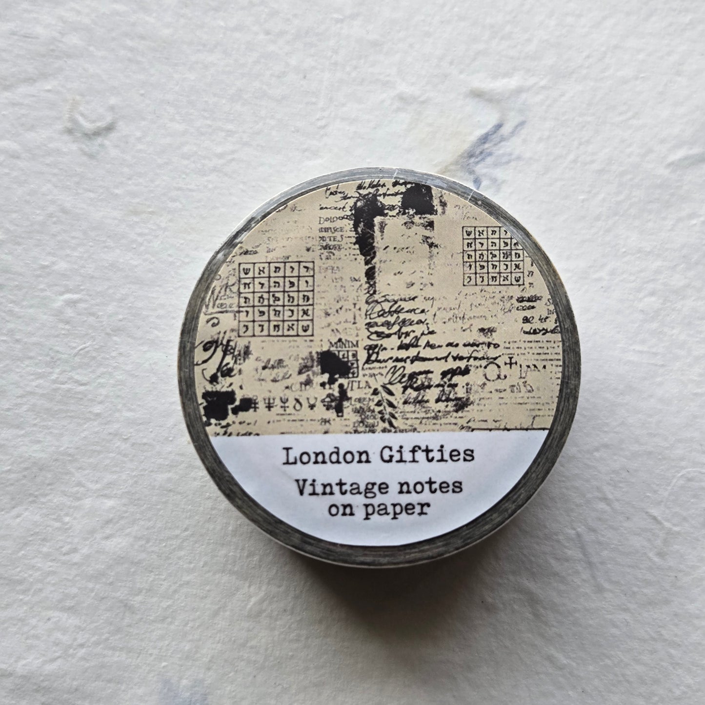 London Gifties Vintage Notes on Paper 2cm wide foil washi tape