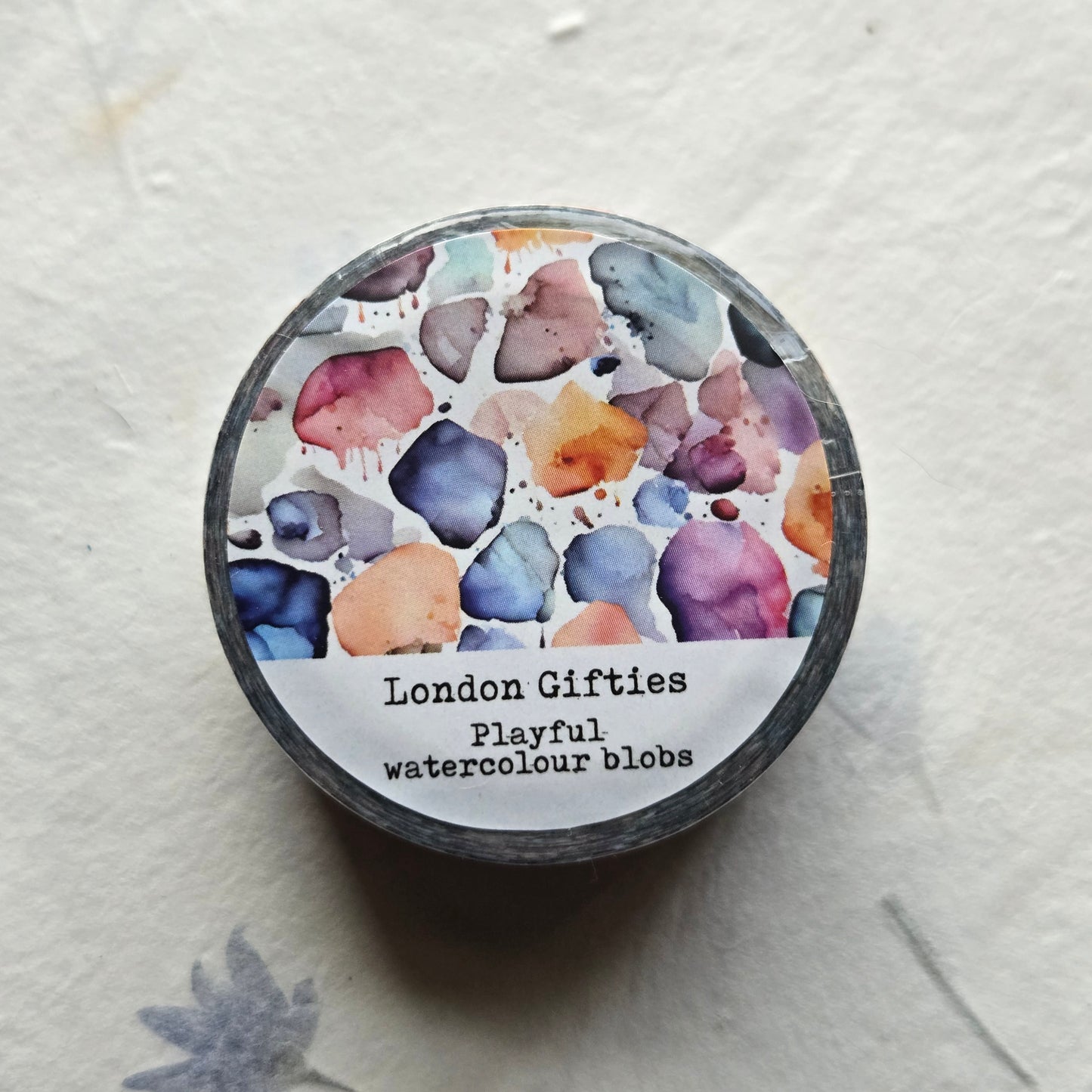 London Gifties Playful Watercolour Blobs 2cm wide foil washi tape