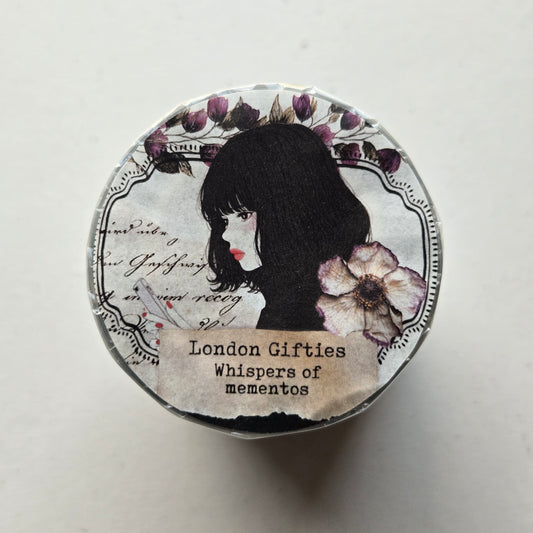 London Gifties Whispers of Mementos 8cm Wide Kiss Cut Ink PET Tape