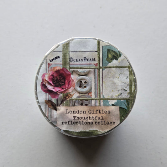 London Gifties Thoughtful Reflections Collage 8cm Wide Kiss Cut Ink PET Tape
