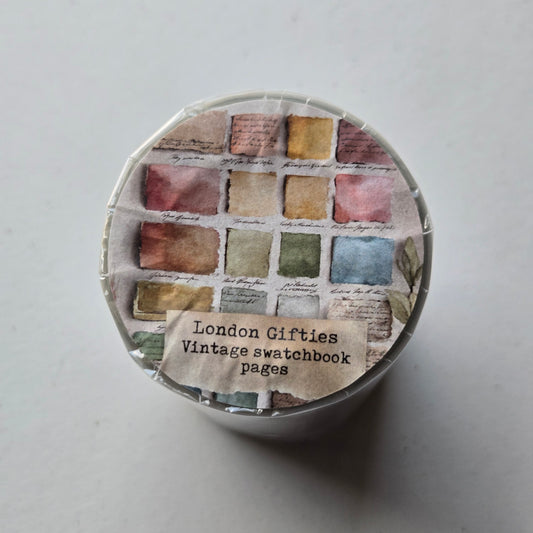 London Gifties Vintage Swatchbook Pages 8cm Wide Kiss Cut Ink PET Tape