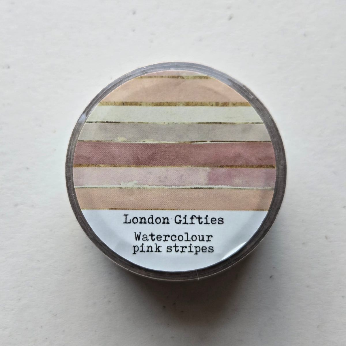 London Gifties Watercolour Pink Stripes 2cm Washi Tape with Holographic Foil