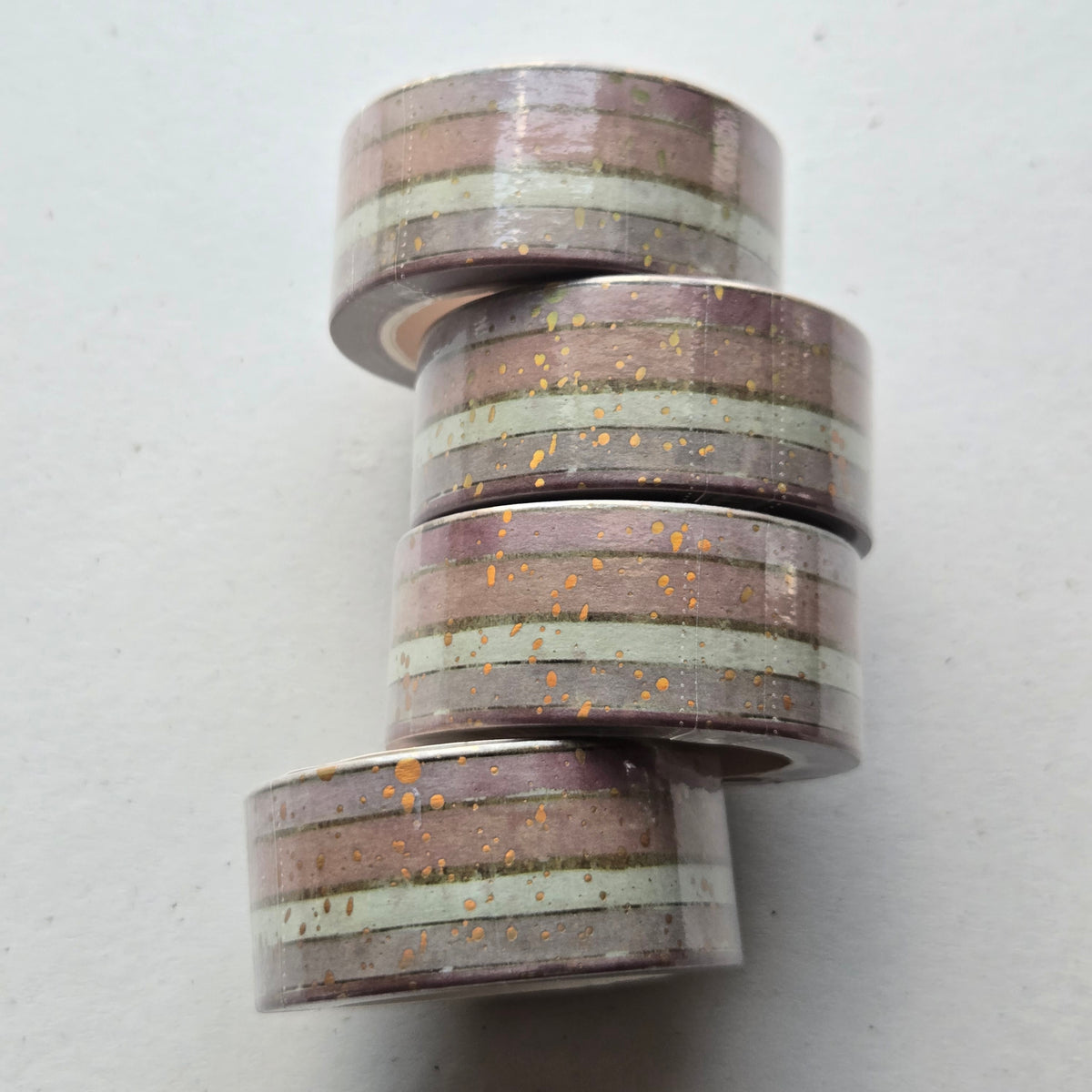London Gifties Watercolour Pink Stripes 2cm Washi Tape with Holographic Foil