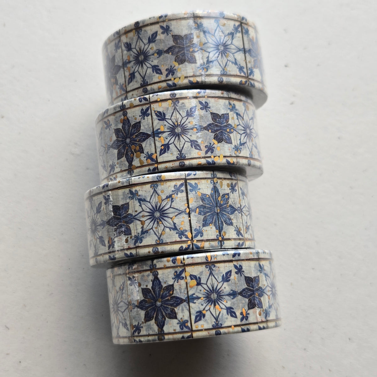 London Gifties Porcelain Blue Tiles on Vacation 2cm Washi Tape with Holographic Foil