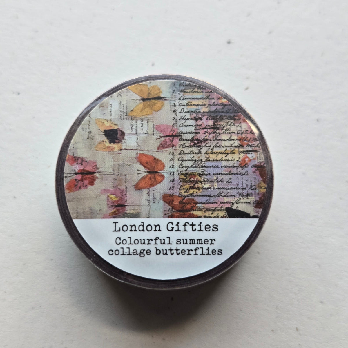 London Gifties Colourful Summer Collage Butterflies 2cm Washi Tape with Holographic Foil