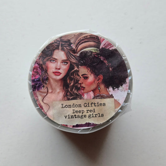 London Gifites Deep Red Vintage Girls 6cm wide PET tape