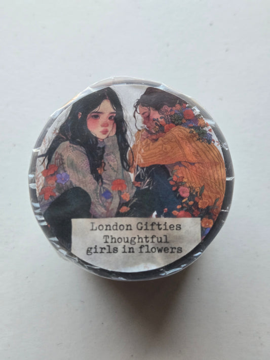 London Gifites Thoughtful Girls in Flowers 6cm wide PET tape
