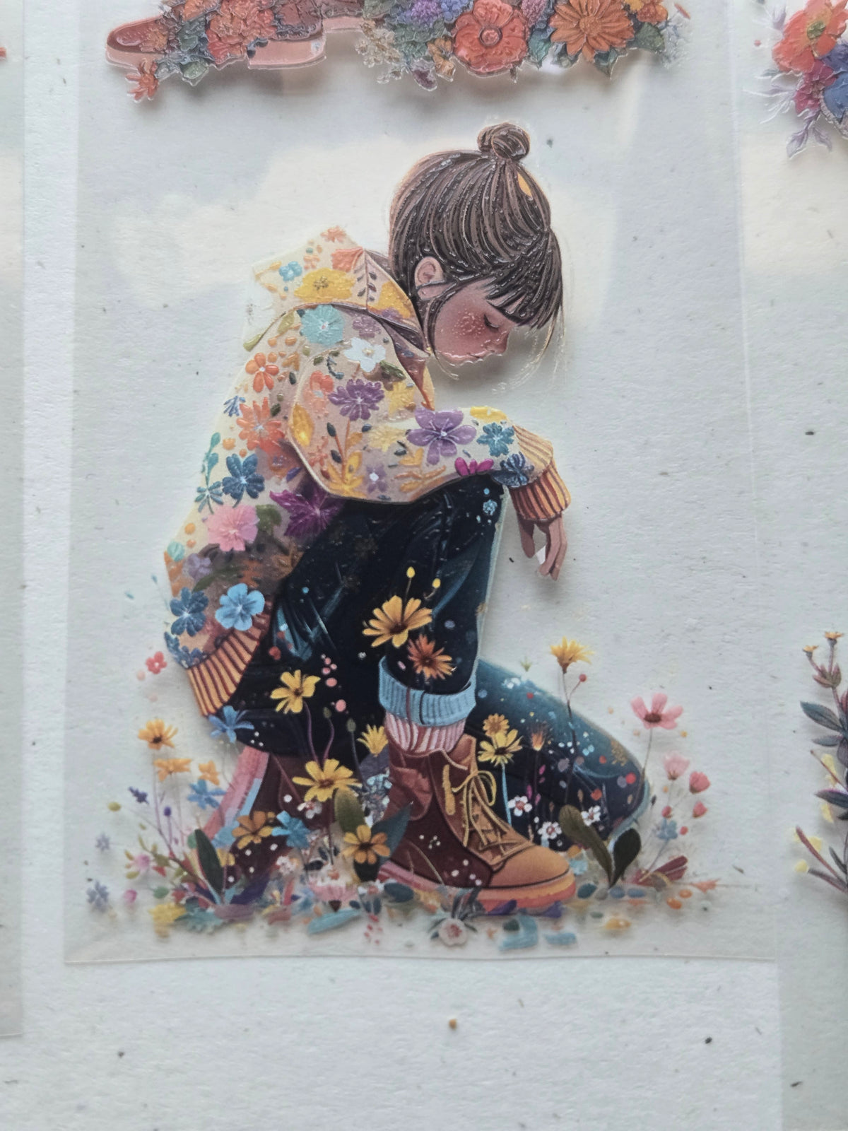 London Gifites Thoughtful Girls in Flowers 6cm wide PET tape