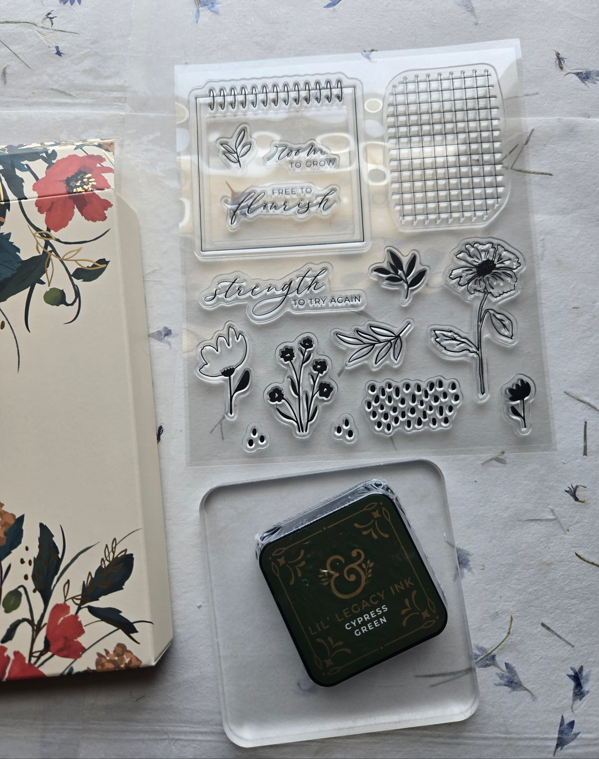 2026 Self Care Box stamps OPEN BOX items