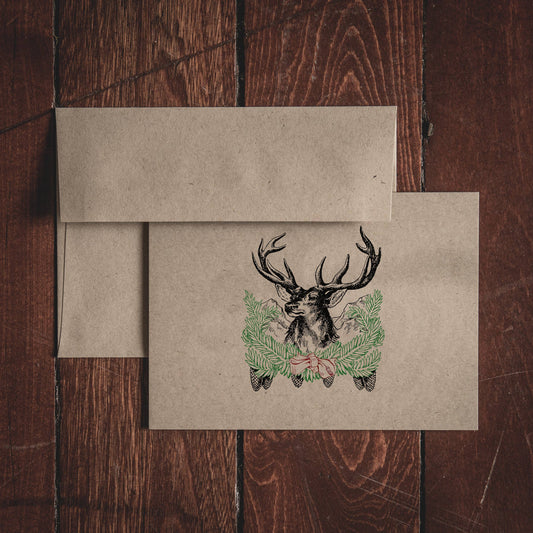 Christmas Reindeer Folded Note Cards