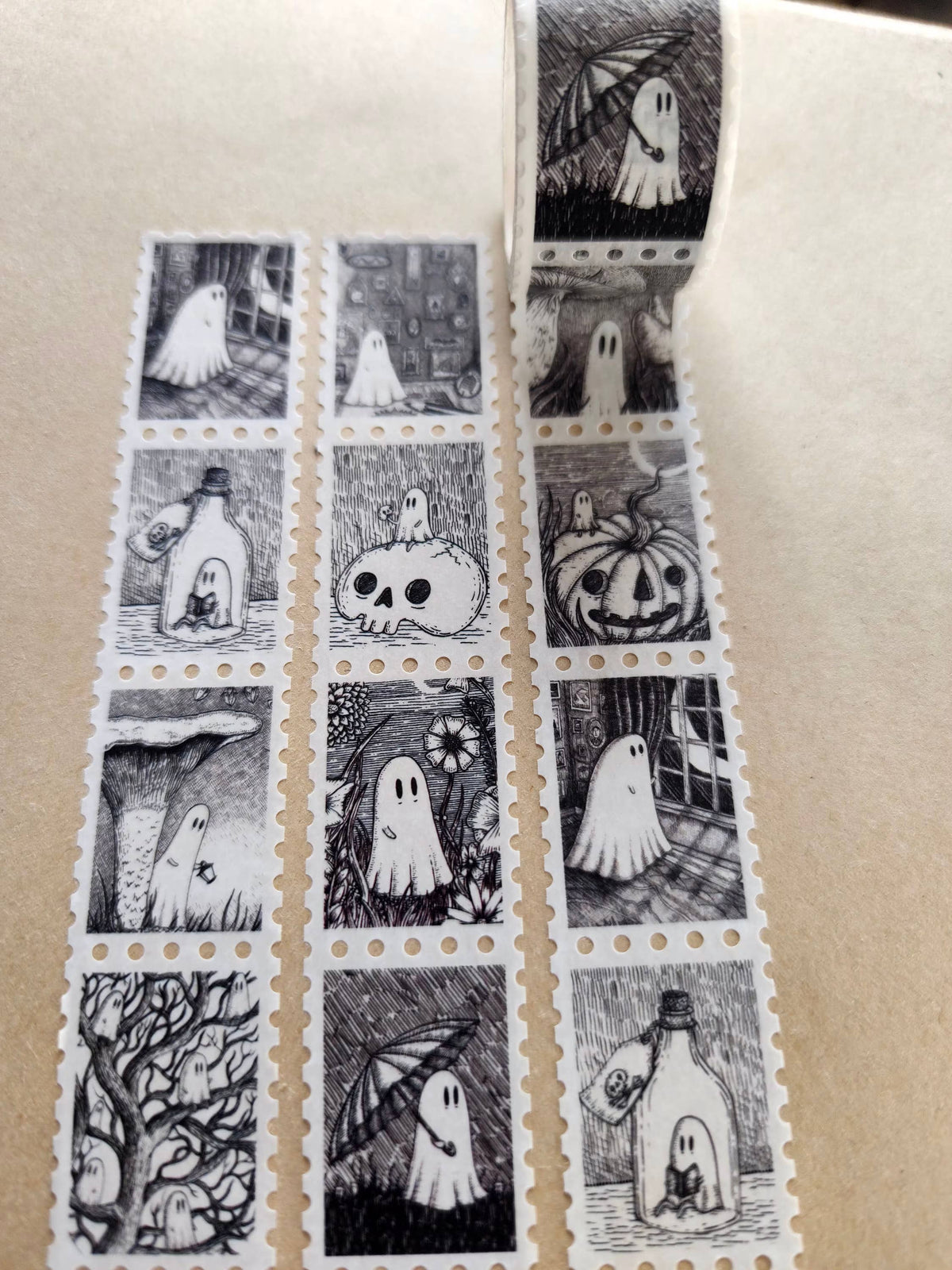 Ghostie Stamps ghost art washi tape by Jon Turner Illustration