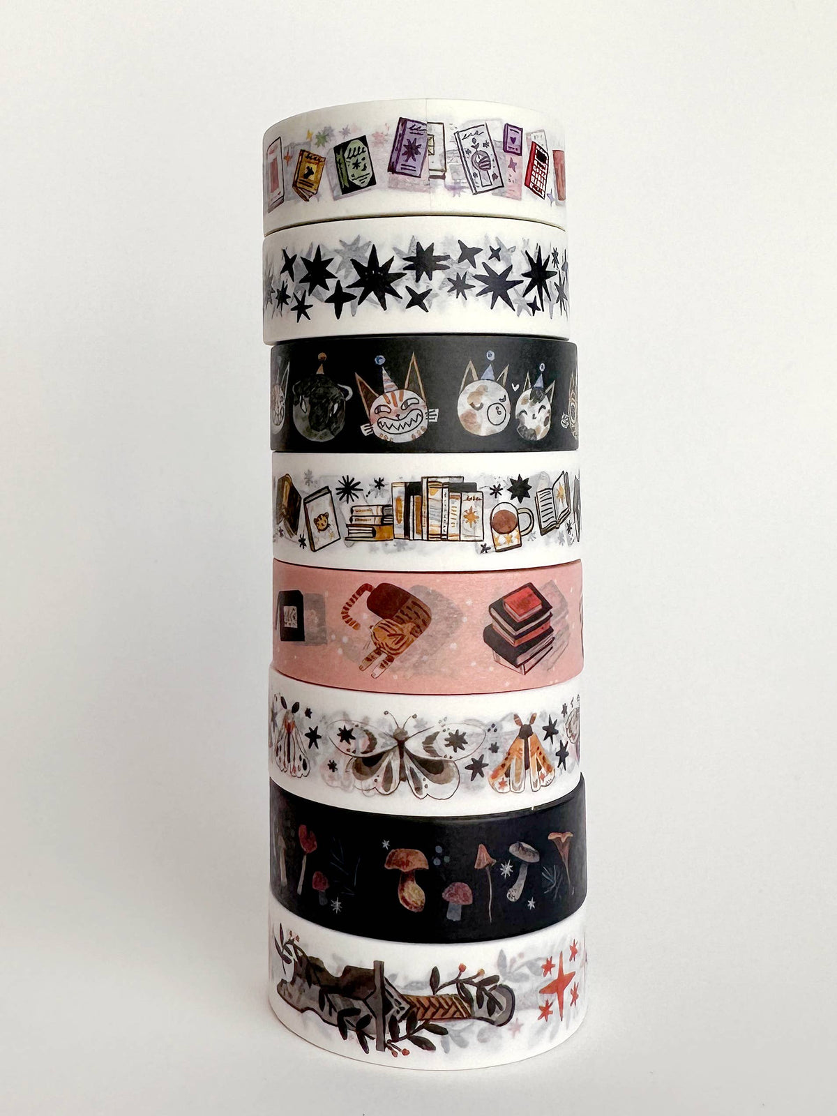 Stars Black and White Pattern Washi Tape