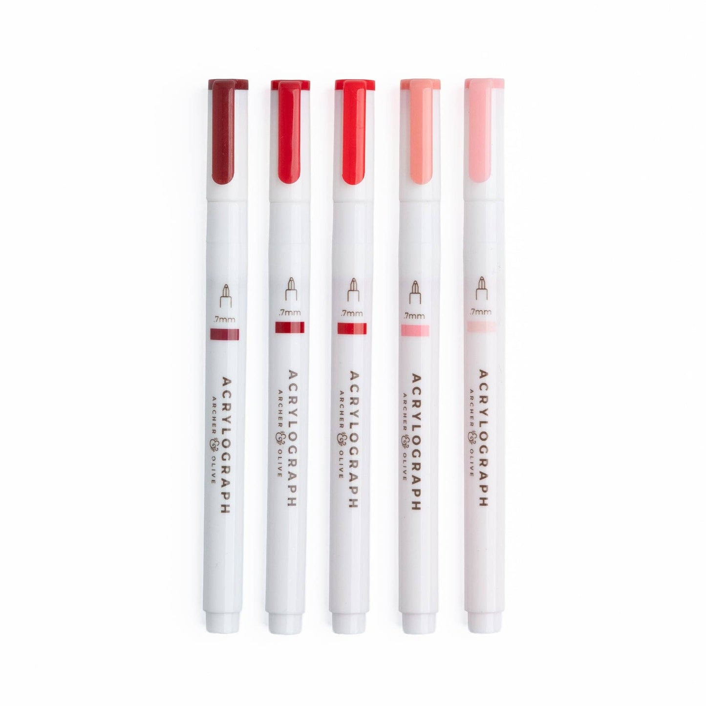 True Red Hues Sets of 5: Acrylograph