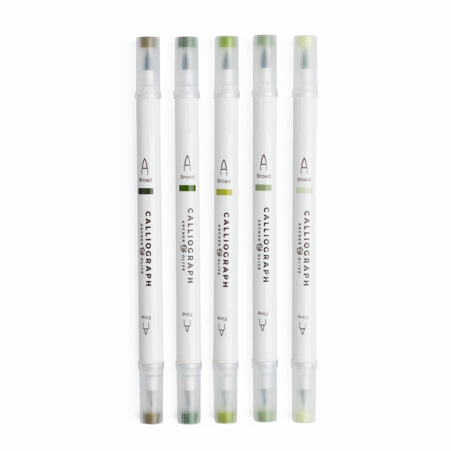 Leaf Green Hues Sets of 5: Acrylograph