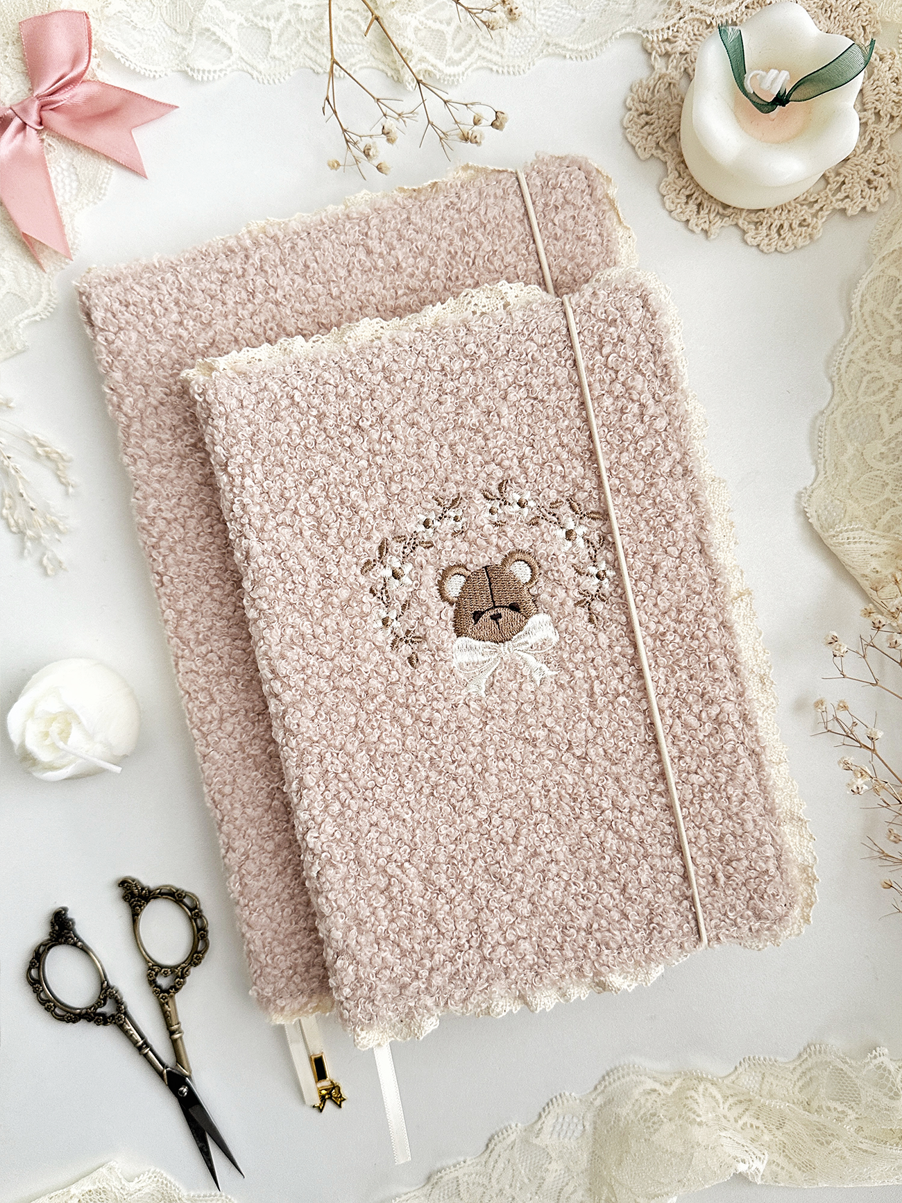 Leela A5 teddy bear notebook (dot grid)