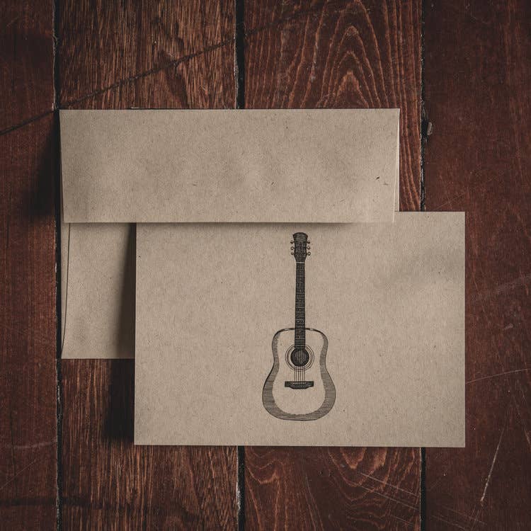 Guitar Folded Note Cards