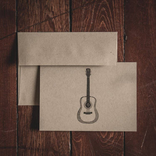 Guitar Folded Note Cards