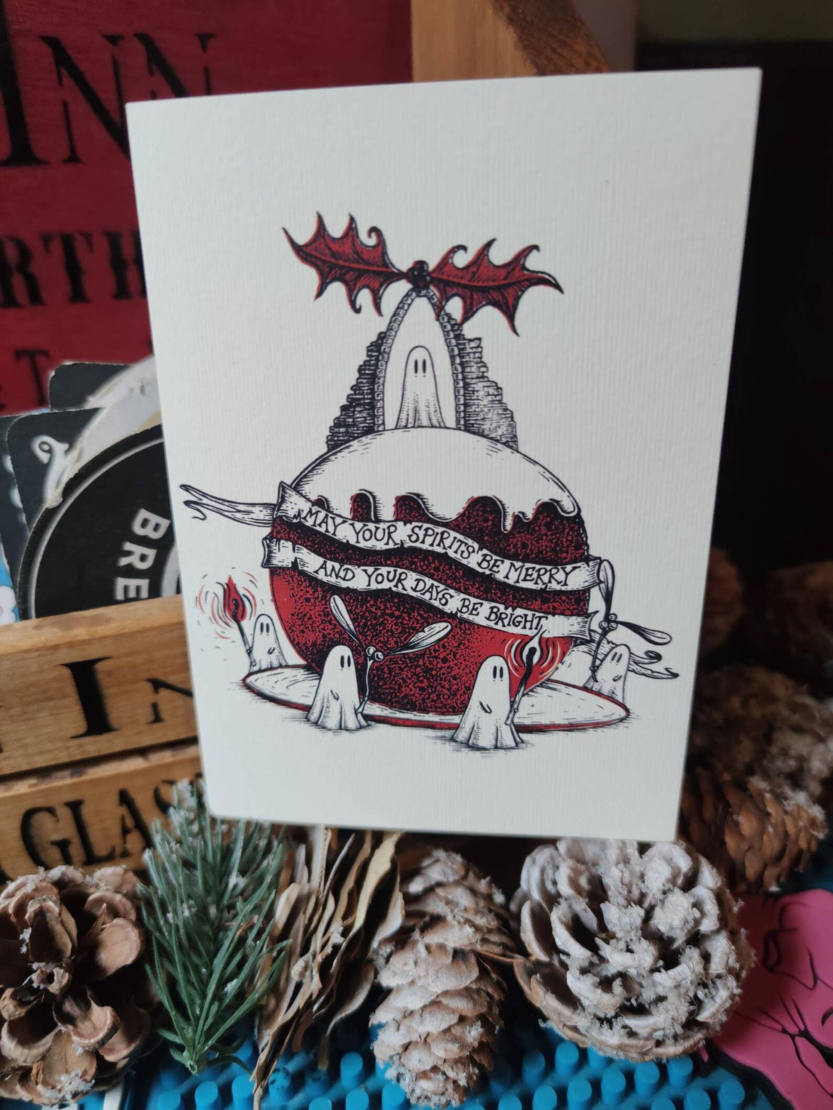 May Your Spirits Be Merry ghost Christmas card by Jon Turner Illustration