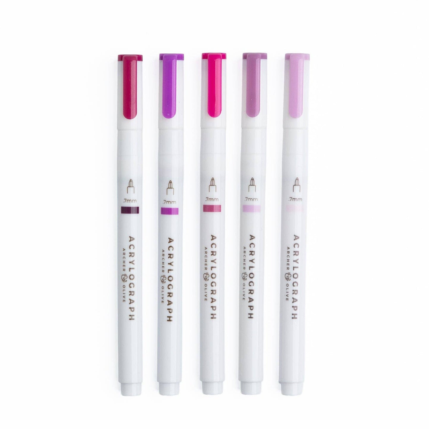 Fuchsia Hues Sets of 5: Acrylograph