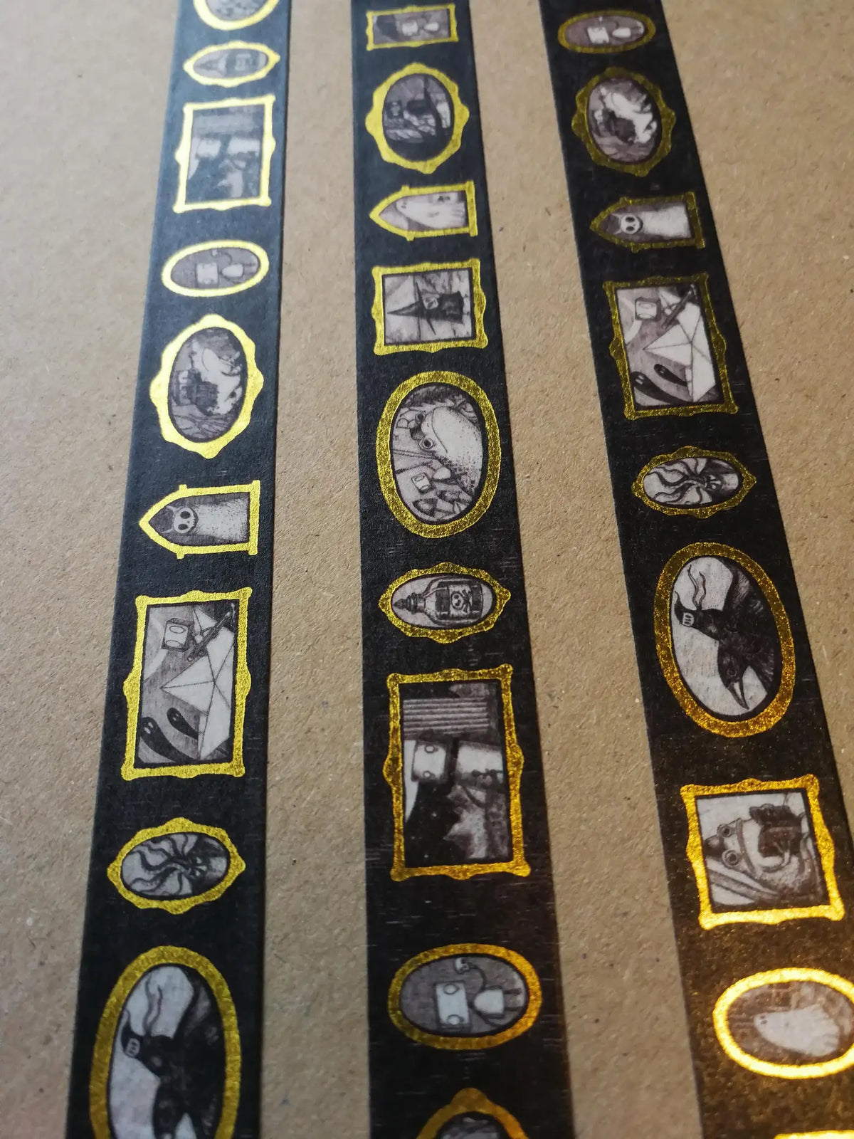 Gallery of Curiosities gold foil washi tape by Jon Turner Illustration