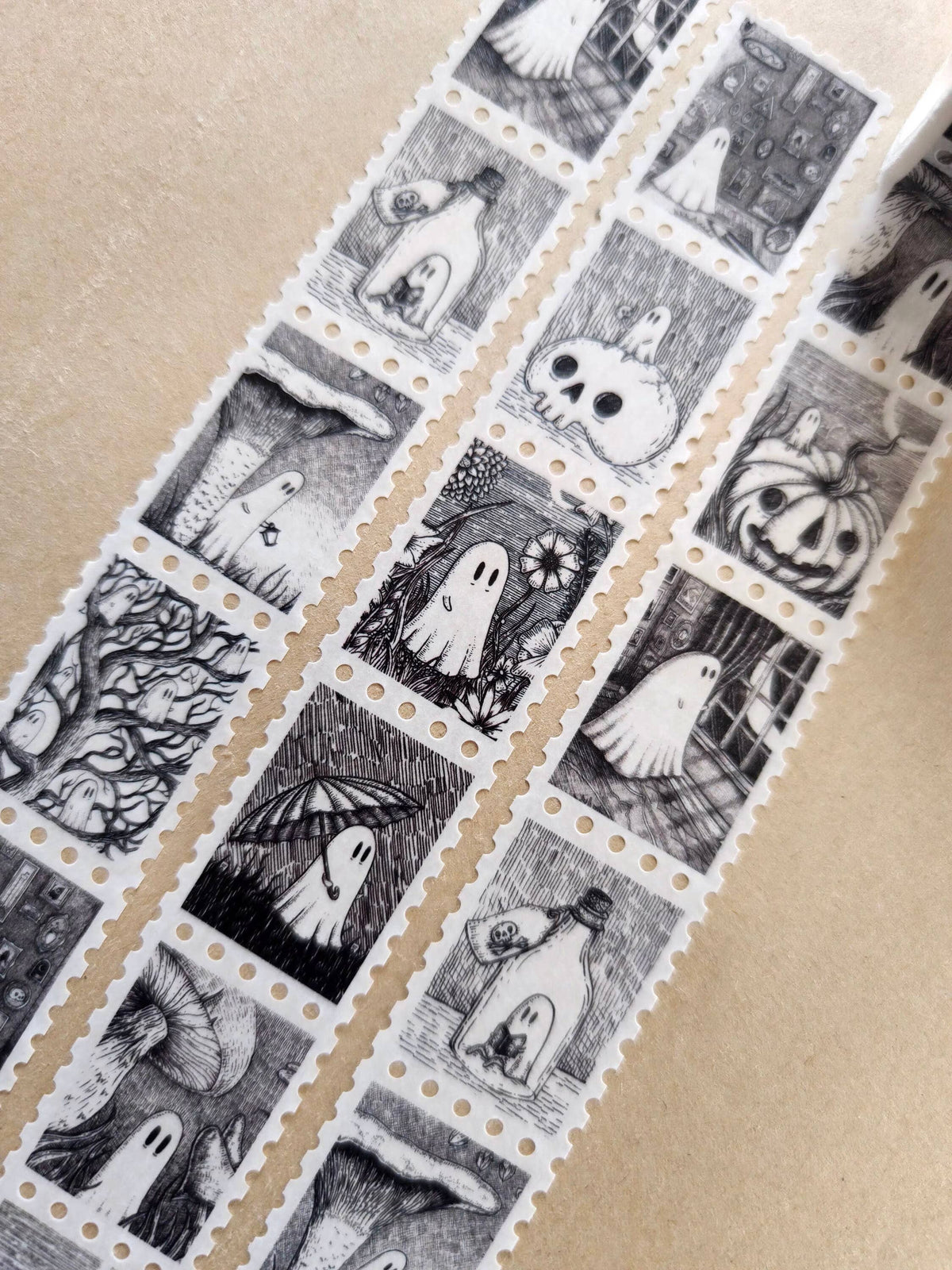 Ghostie Stamps ghost art washi tape by Jon Turner Illustration