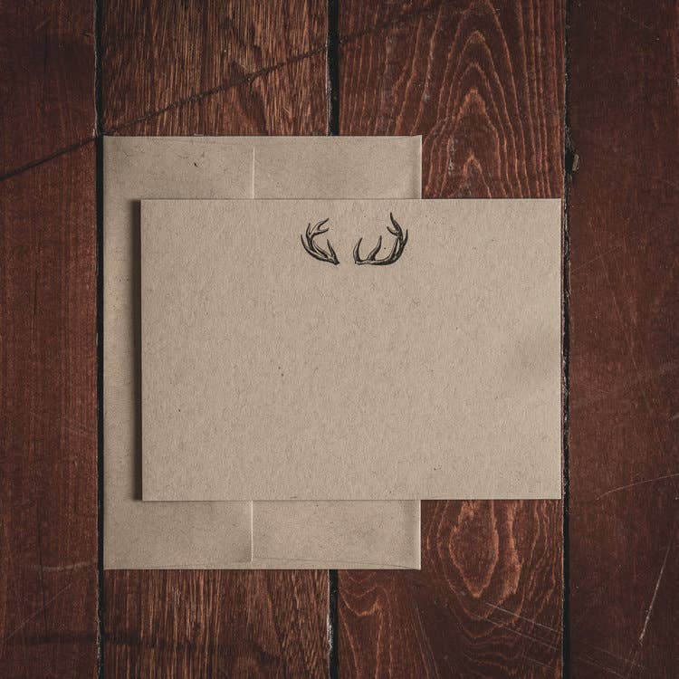 Antlers Folded Note Cards