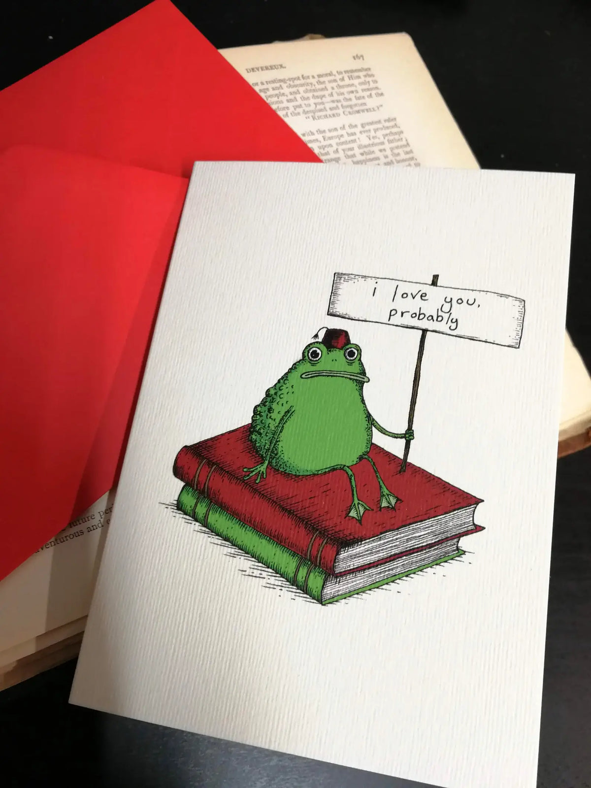Romantic Toad blank greeting card by Jon Turner Illustration