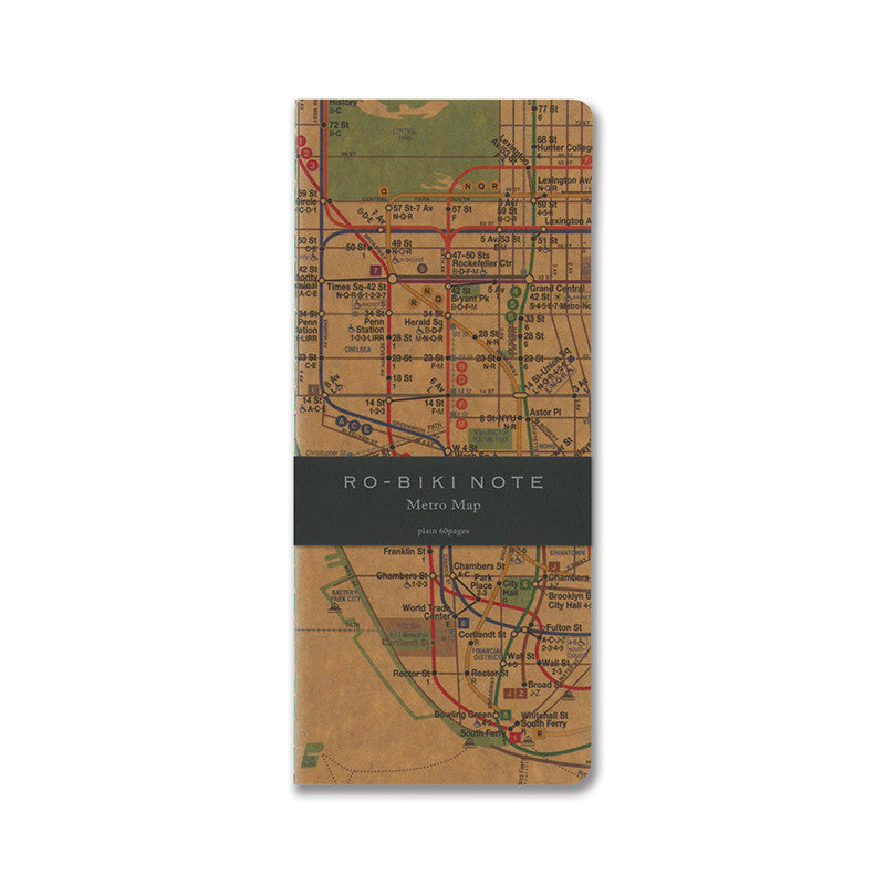 Yamamoto RO-BIKI Note Map Series Notebook - NY Metro Map 3.6"x8.3"