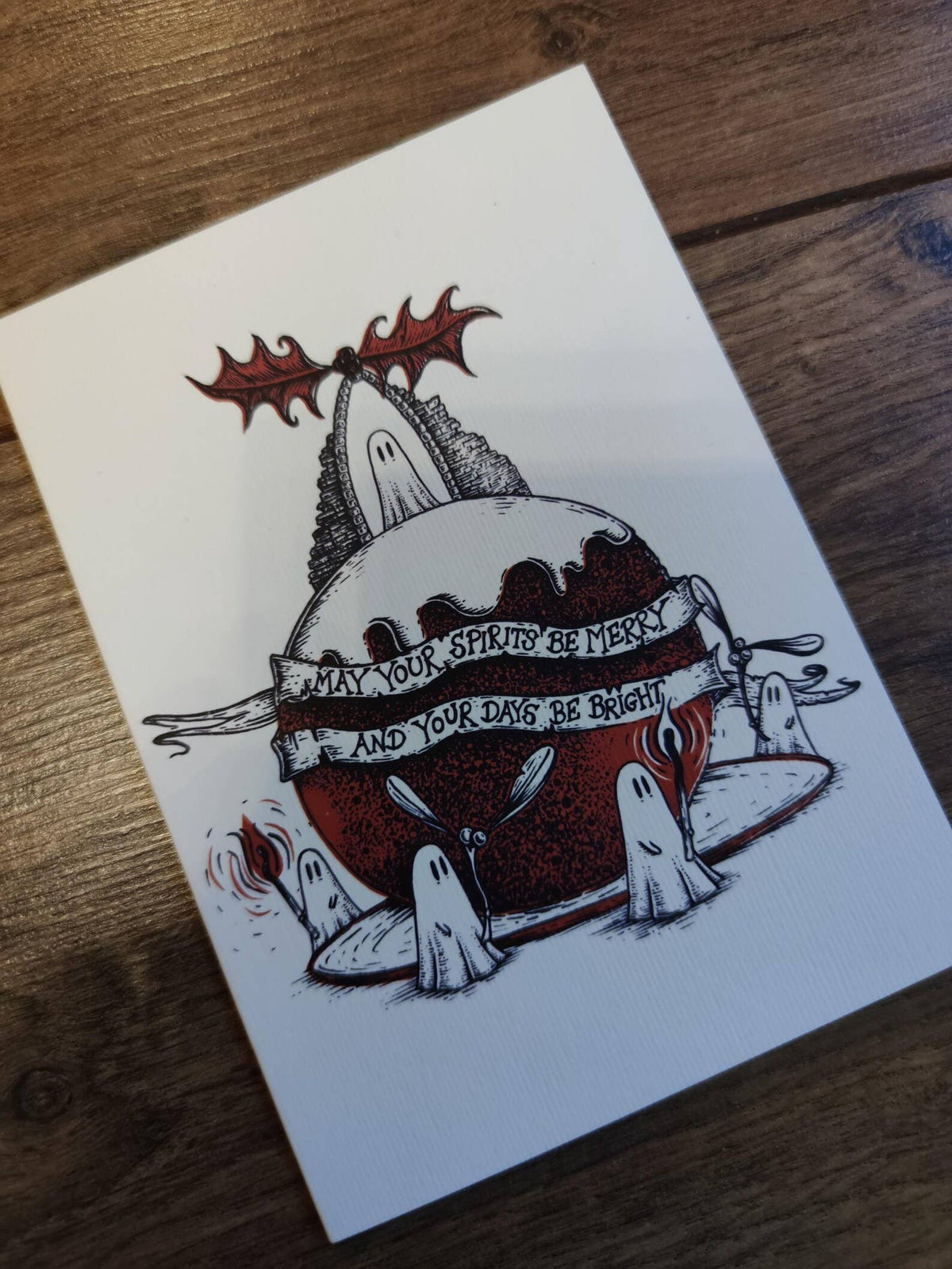 May Your Spirits Be Merry ghost Christmas card by Jon Turner Illustration