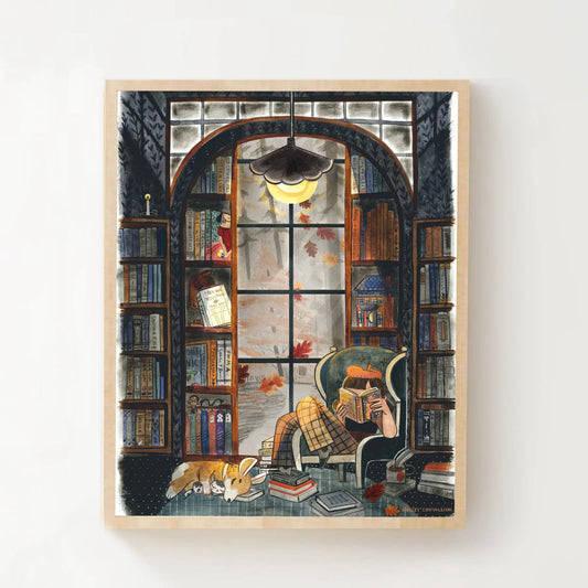 Kismet - Cozy Autumn Bookstore Reading Nook Print