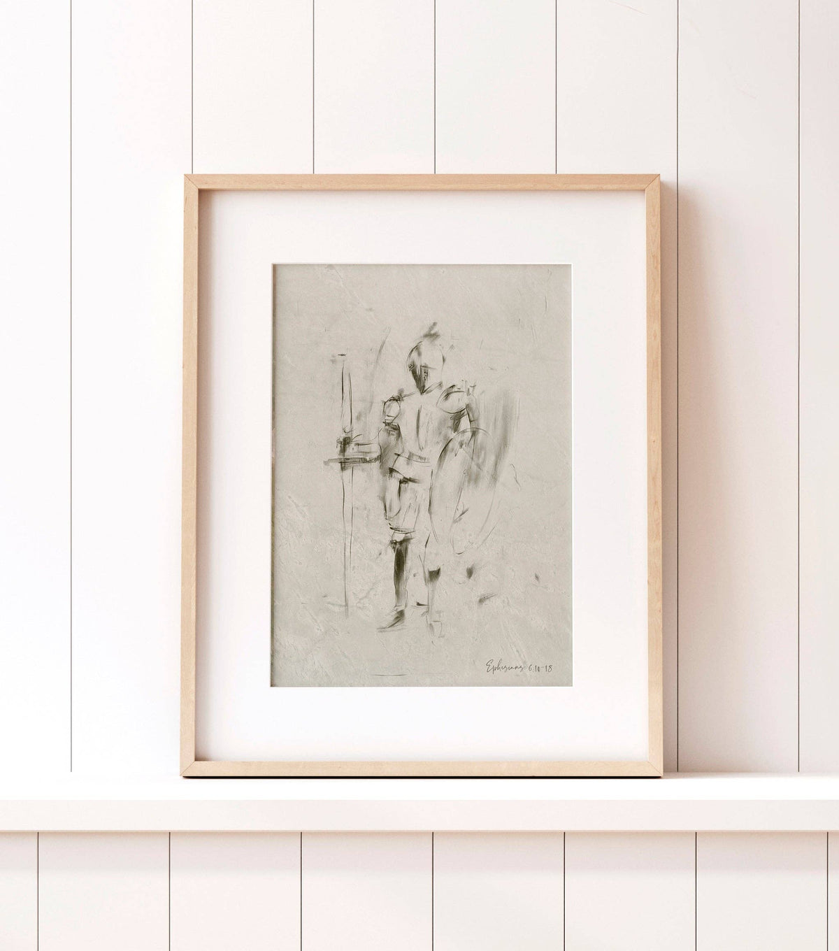 Armor of God Christian Art Print – 5x7 Gray