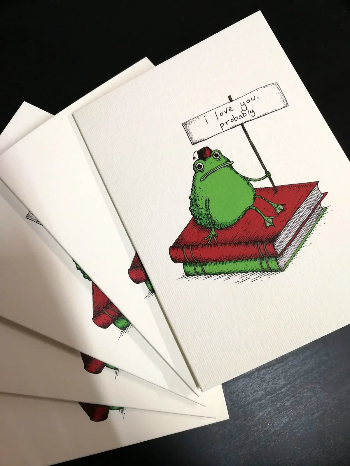 Romantic Toad blank greeting card by Jon Turner Illustration