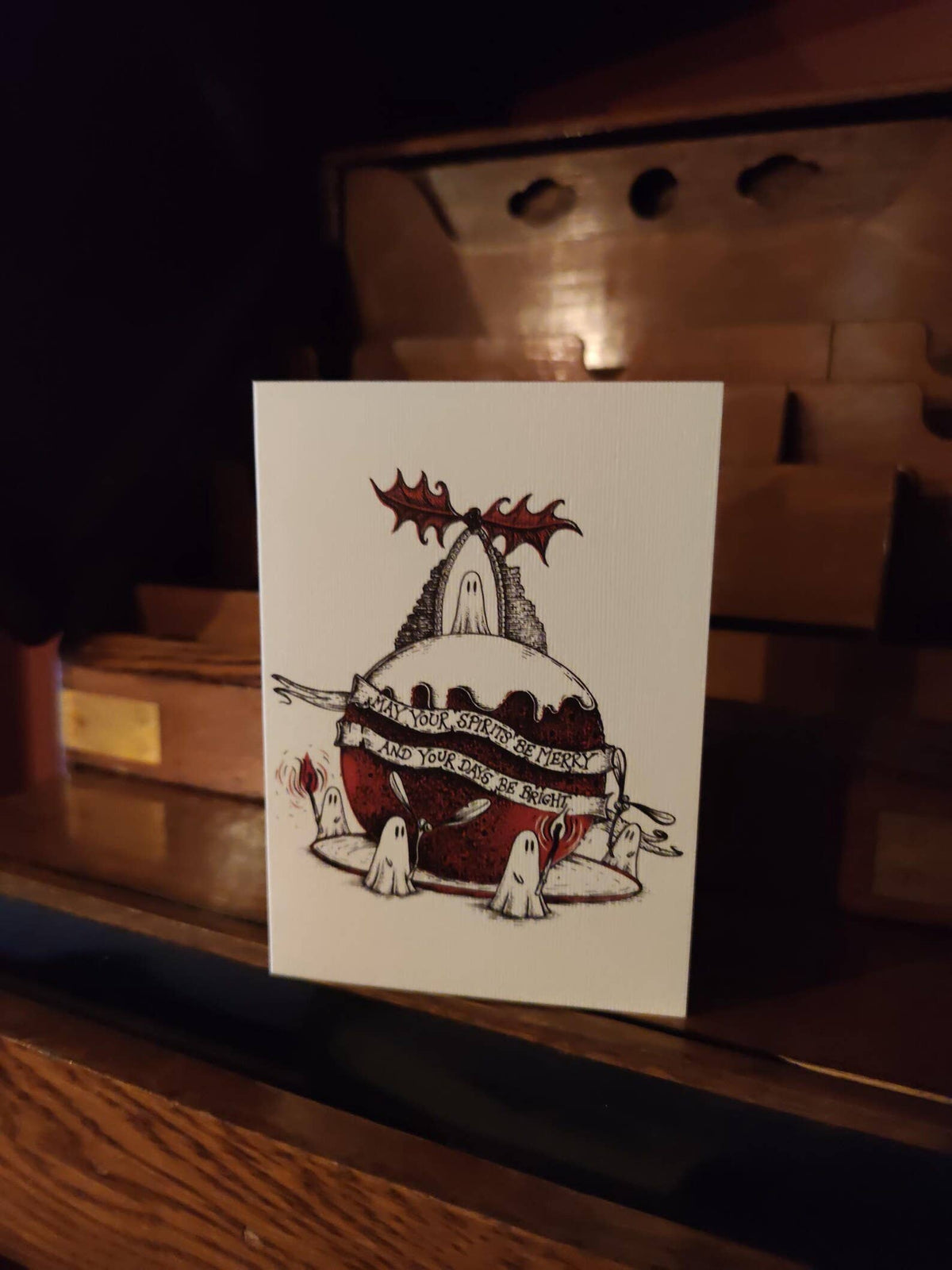 May Your Spirits Be Merry ghost Christmas card by Jon Turner Illustration