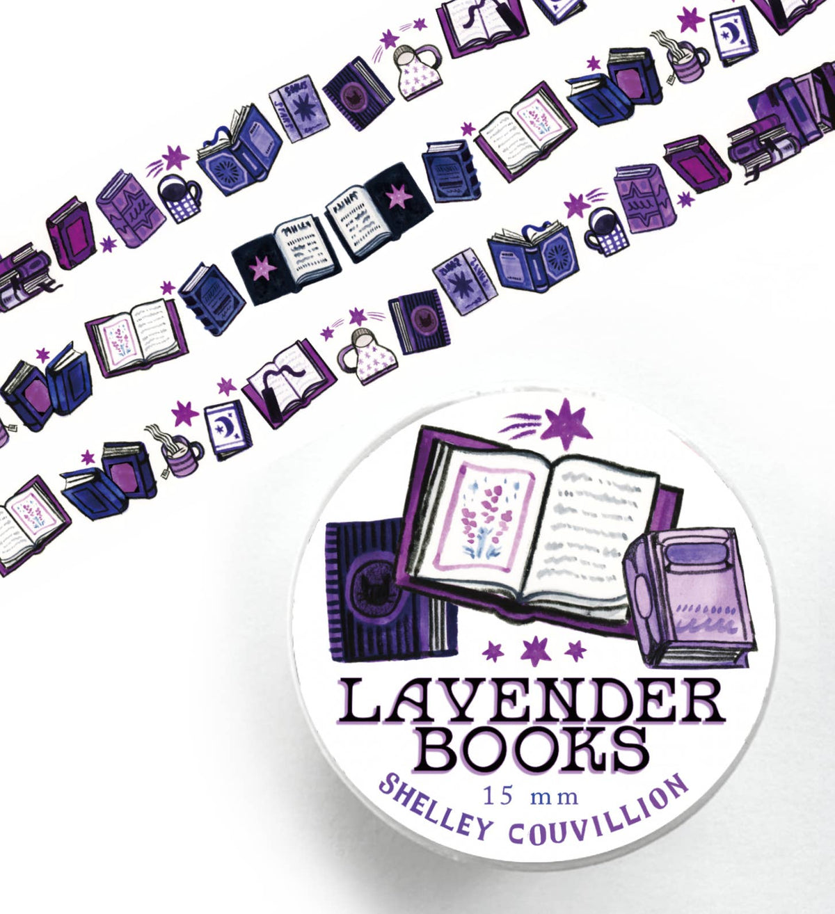 Lavender Books Washi Tape | Book Lover Stationery