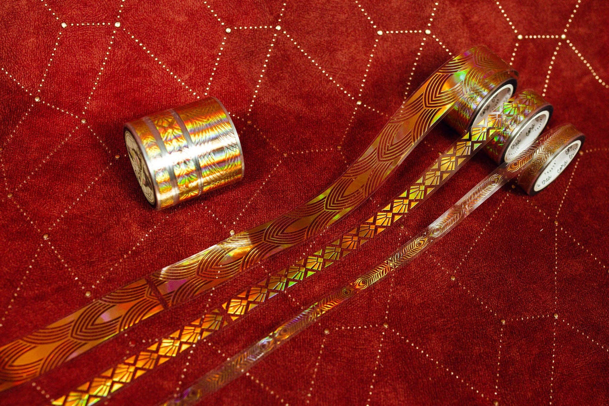 Cora Crea Crafts Art Deco Gold Ornament Transparent Tape Set
