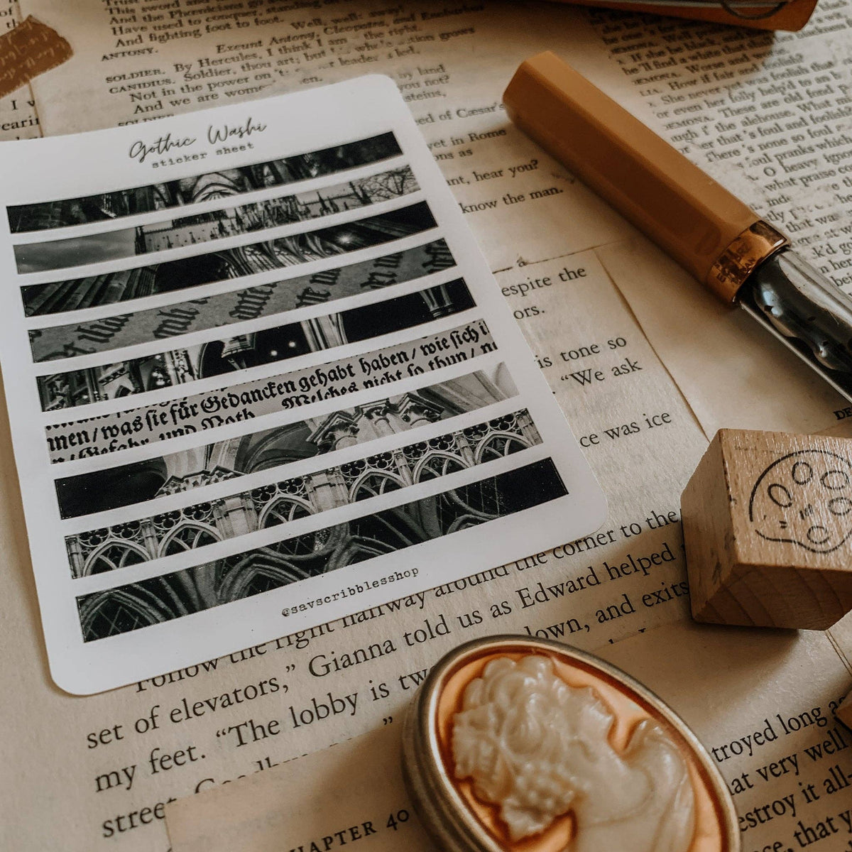 Gothic Washi Sticker Sheet