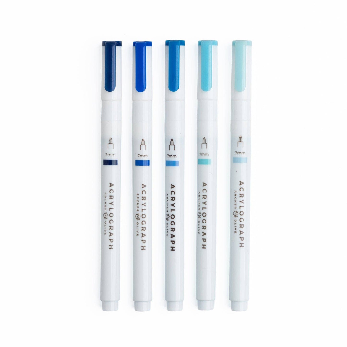 Indigo Hues Sets of 5: Acrylograph