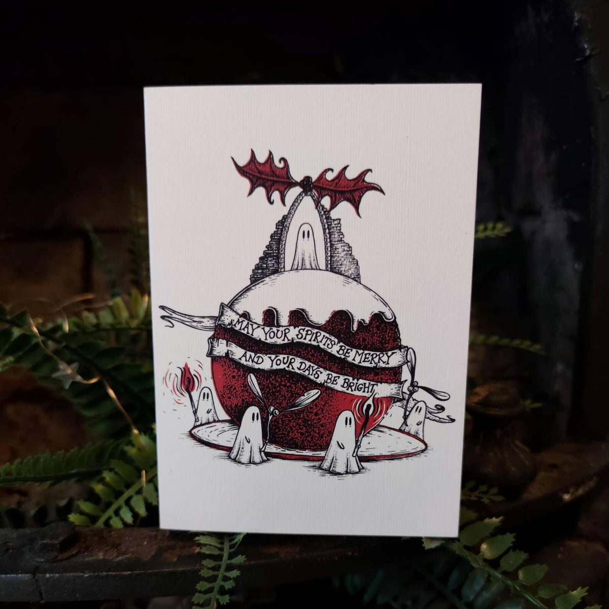 May Your Spirits Be Merry ghost Christmas card by Jon Turner Illustration