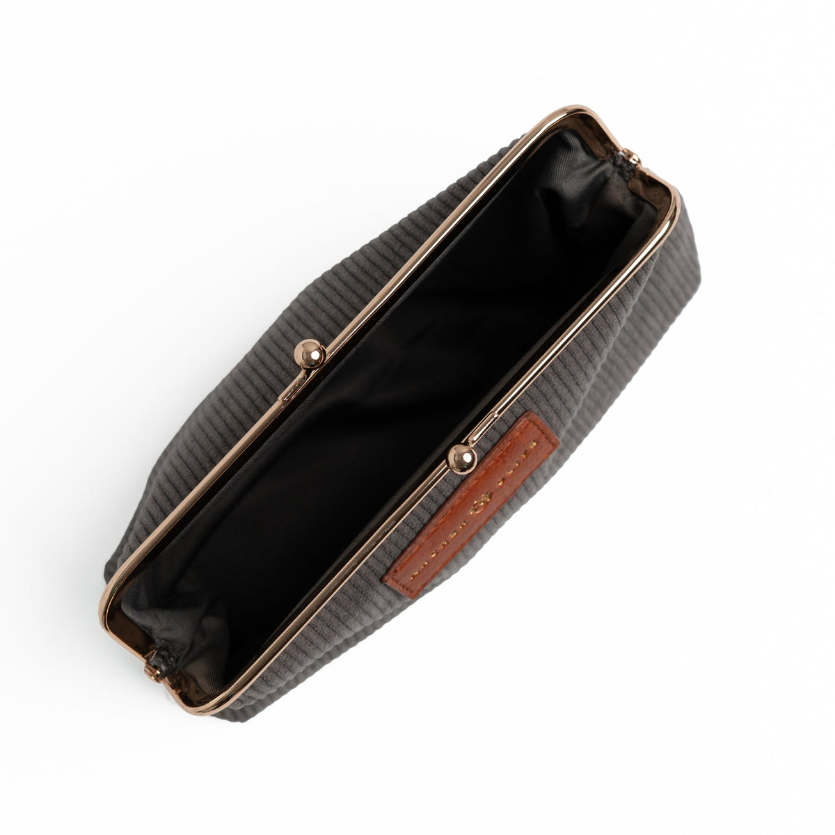 Archer & Olive Quiet Corners Kiss-Lock Pouch | in Gray
