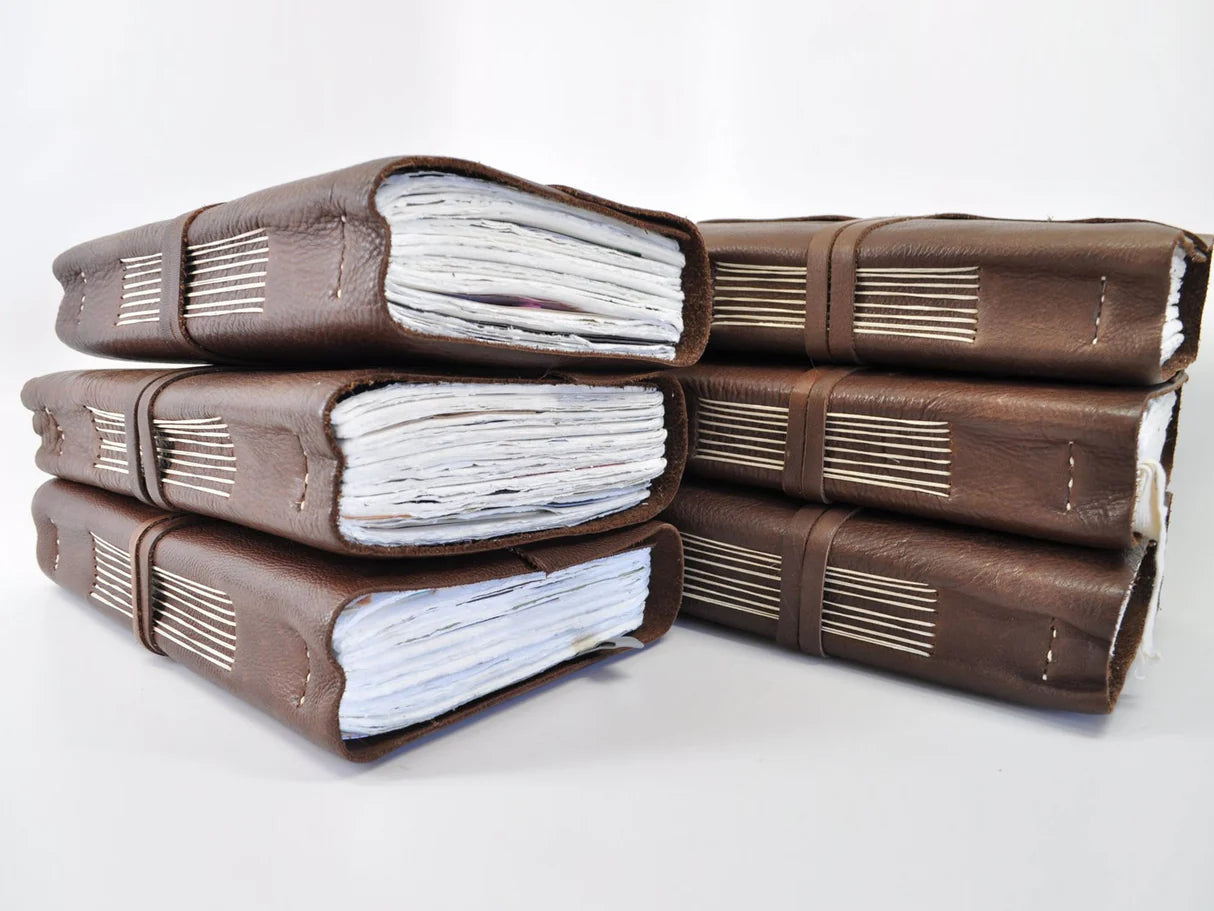 Soft Leather Medieval Journal with Cotton ‘Amalfi’ Handmade Paper