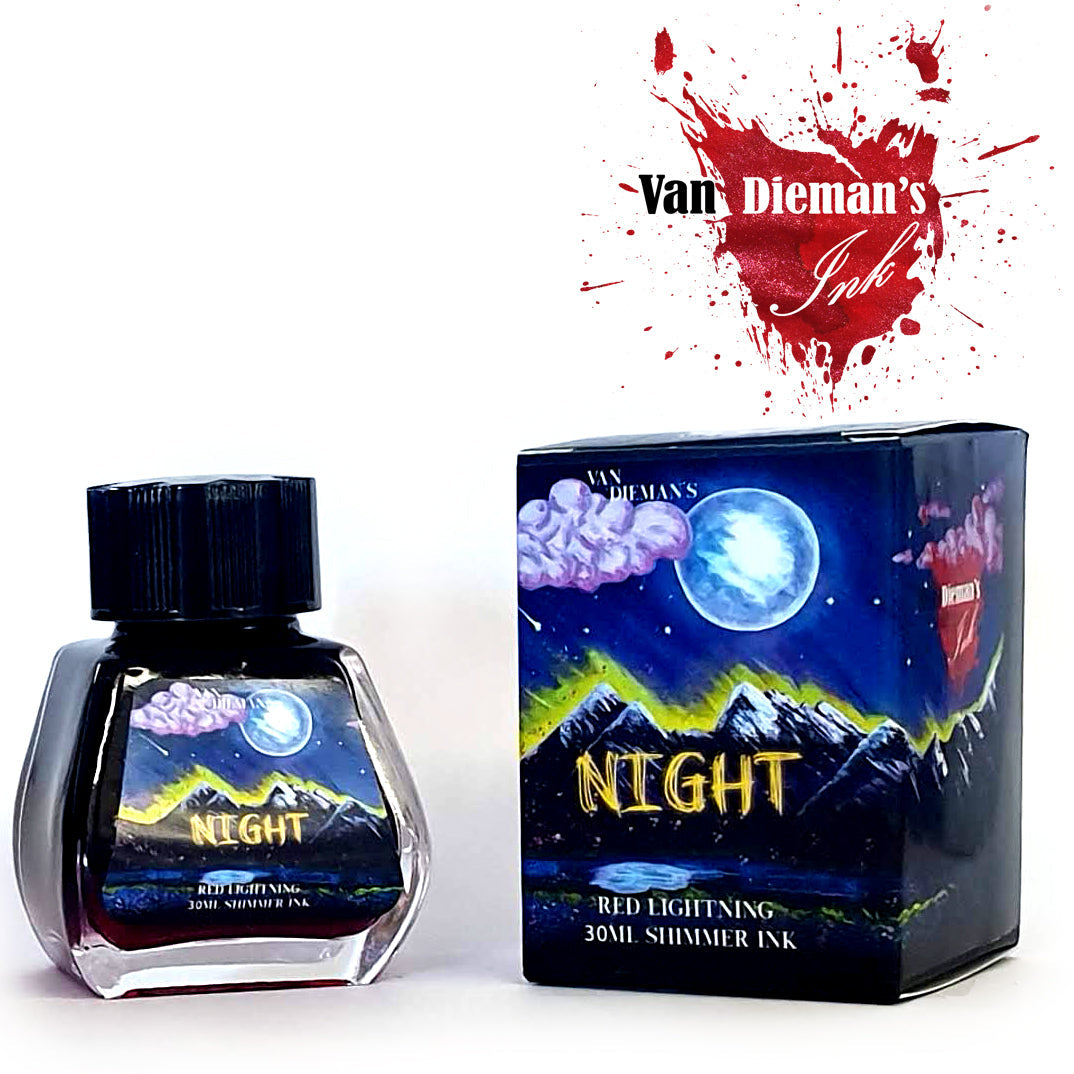 Night - Red Lightning - 4ml Fountain Pen Ink Sample