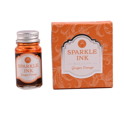Teranishi Guitar Sparkle Ink Ginger Orange 12 ml bottle and decorative box