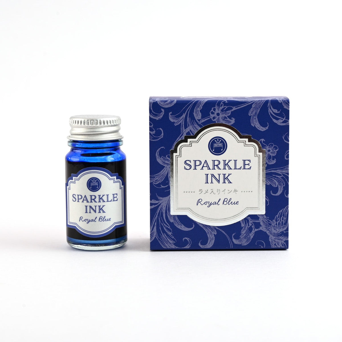 Teranishi Guitar Sparkle Ink Royal Blue 12 ml bottle and decorative box