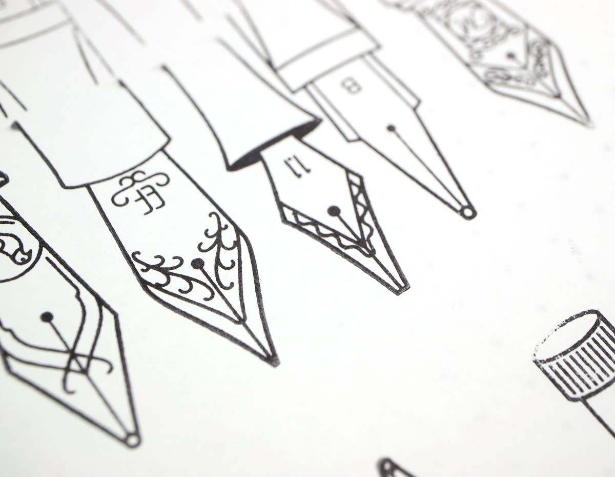Nibs & Ink - 4"x6" Clear Stamp Set (16 stamp designs)